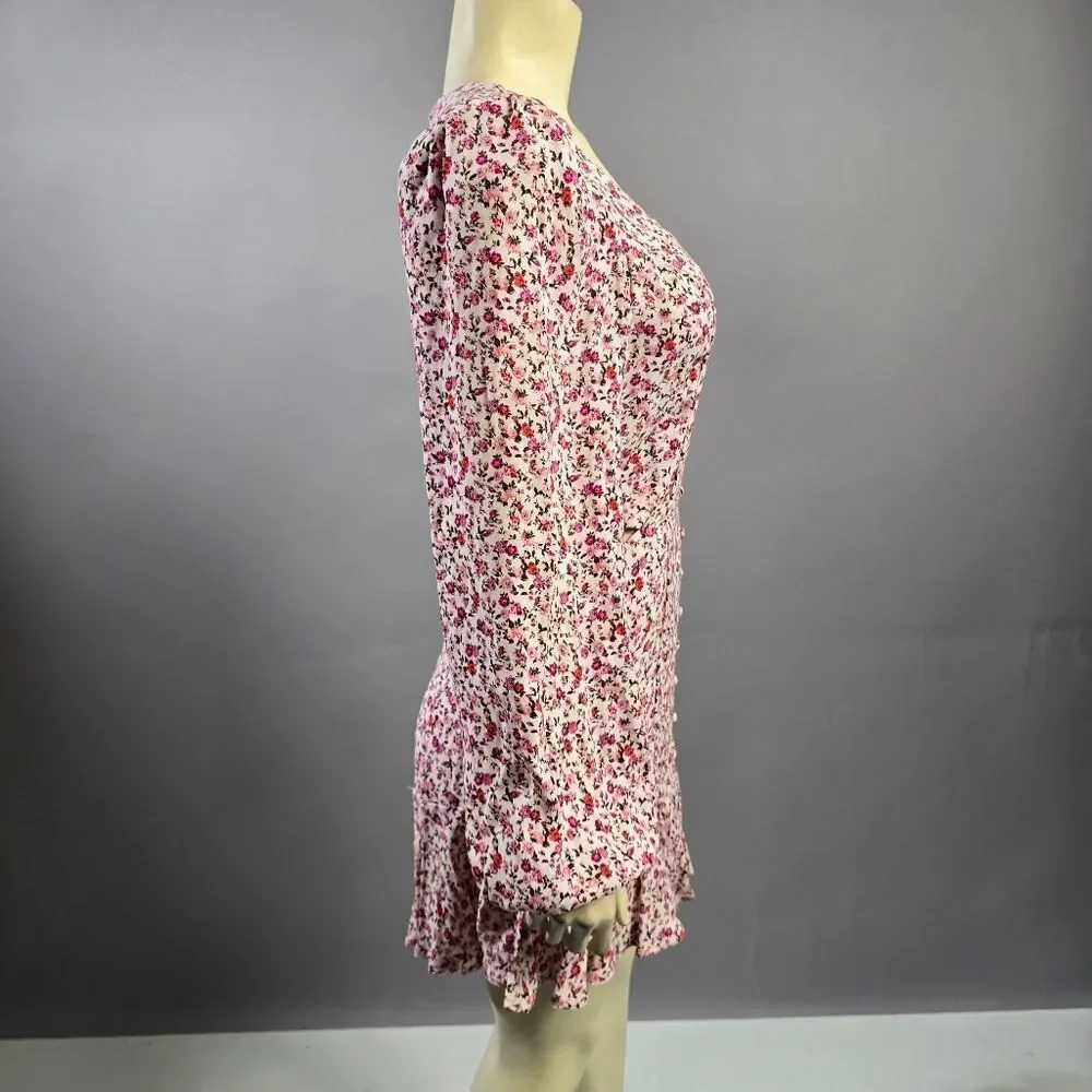 AFRM Pink Floral Long Sleeve Dress R7